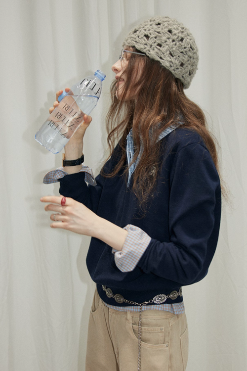 Paid Collar Long Sleeve Shirt