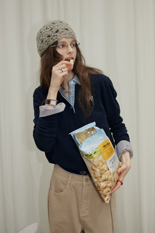 Paid Collar Long Sleeve Shirt