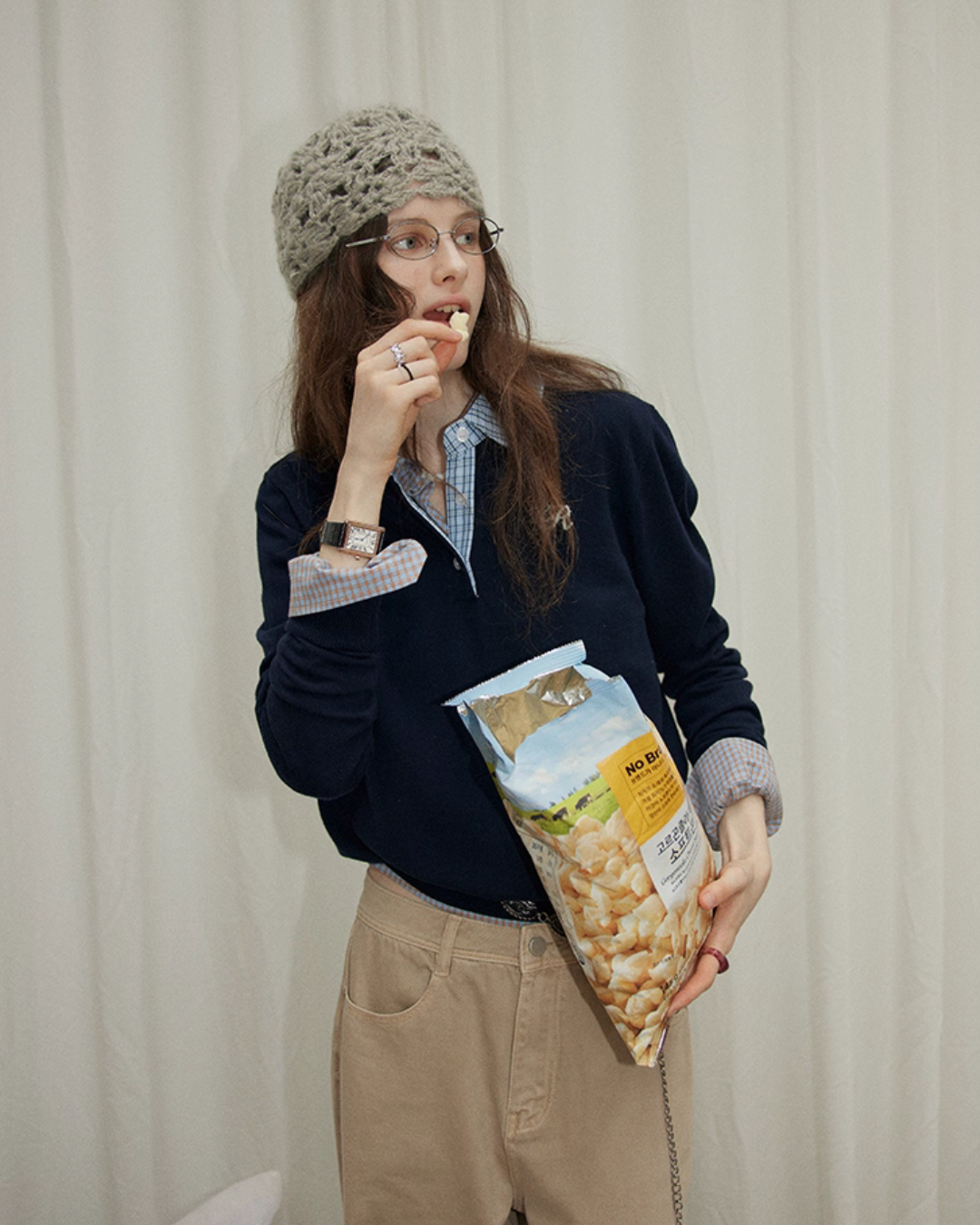 Paid Collar Long Sleeve Shirt Paid Collar Long Sleeve Shirt