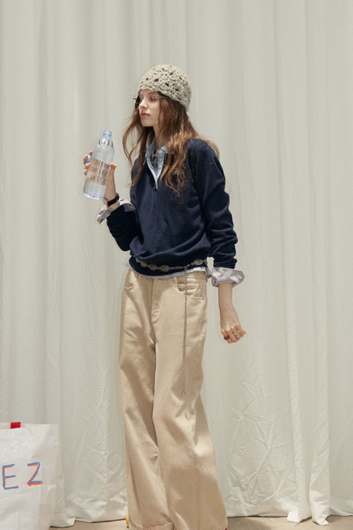 Paid Collar Long Sleeve Shirt