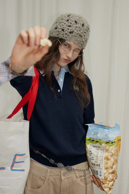 Paid Collar Long Sleeve Shirt