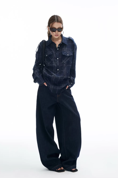 Paid Loose Long-Sleeve Shirt