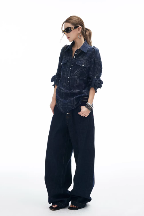 Paid Loose Long-Sleeve Shirt