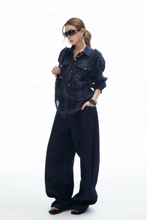 Paid Loose Long-Sleeve Shirt