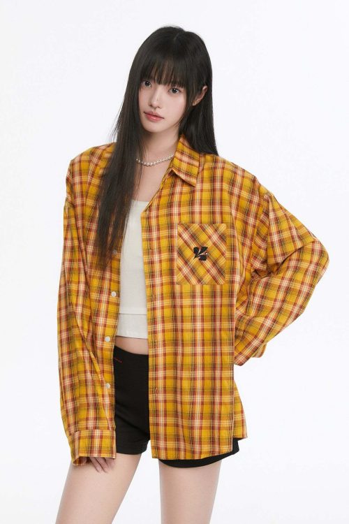 Paid Loose Long-Sleeve Shirt / Washed Straight Jeans