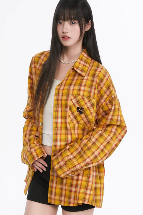 Paid Loose Long-Sleeve Shirt / Washed Straight Jeans