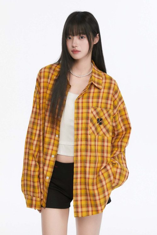 Paid Loose Long-Sleeve Shirt / Washed Straight Jeans