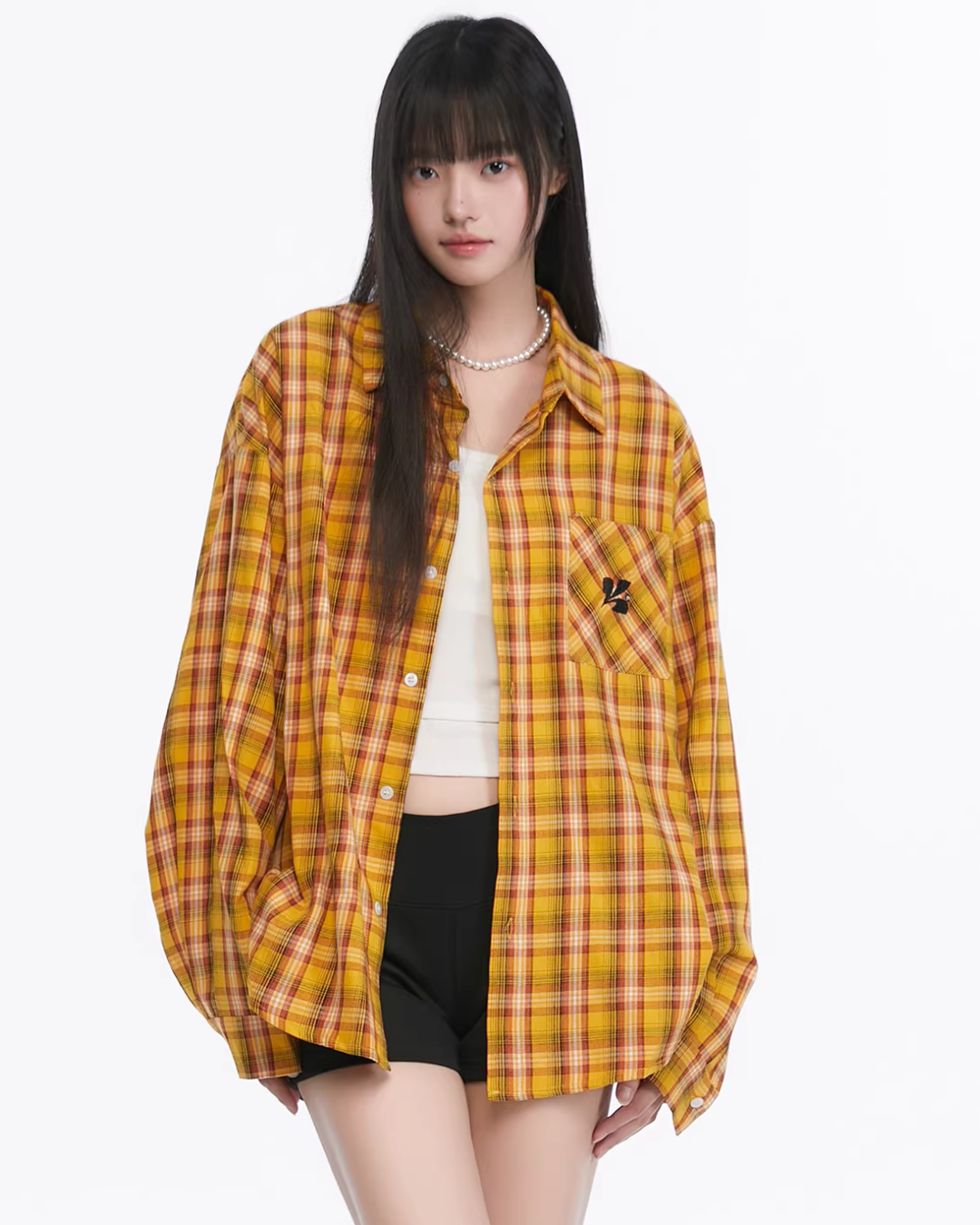 Paid Loose Long-Sleeve Shirt / Washed Straight Jeans Paid Loose Long-Sleeve Shirt / Washed Straight Jeans