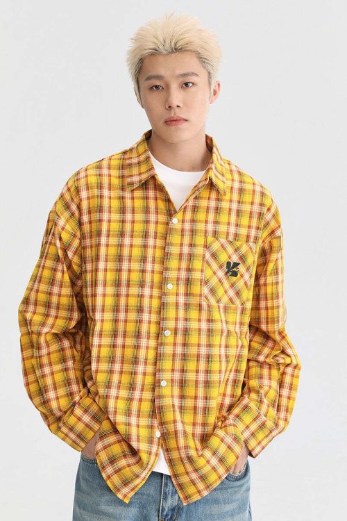 Paid Loose Long-Sleeve Shirt / Washed Straight Jeans