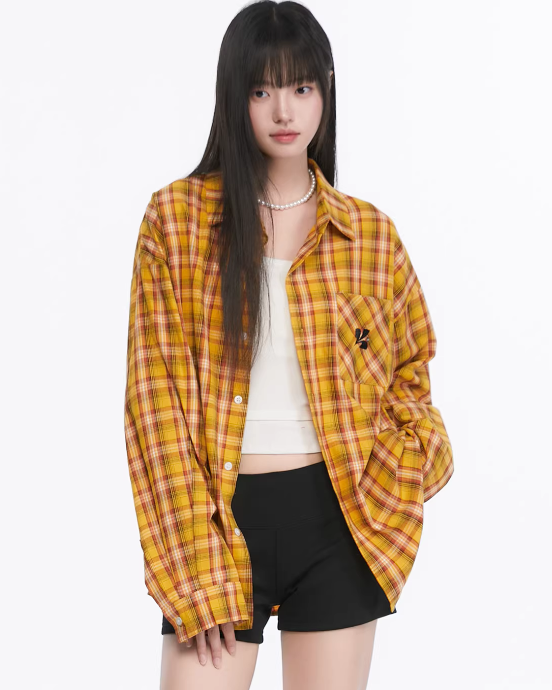 Paid Loose Long-Sleeve Shirt / Washed Straight Jeans Paid Loose Long-Sleeve Shirt / Washed Straight Jeans