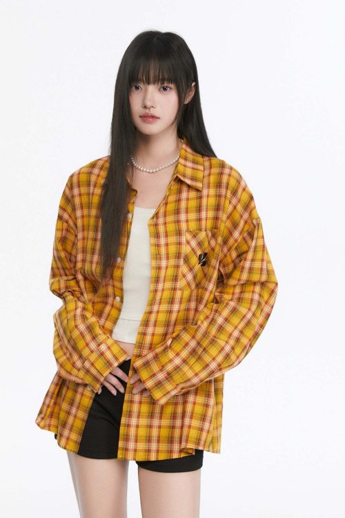 Paid Loose Long-Sleeve Shirt / Washed Straight Jeans