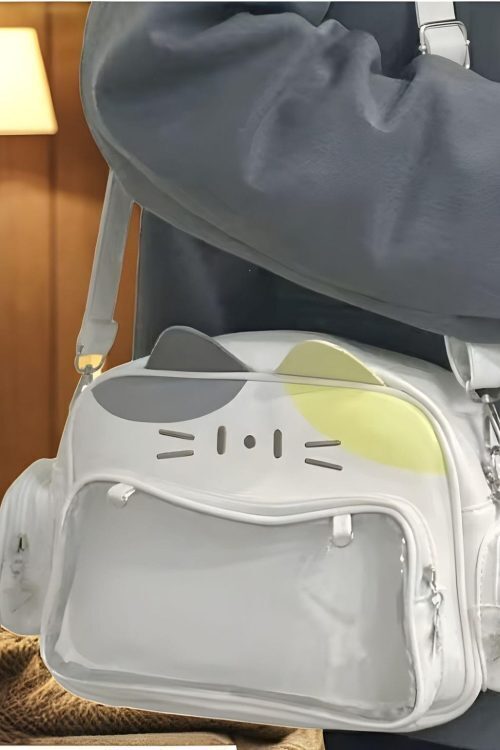 Pastel Cat Ita Shoulder Bag for Pin Display