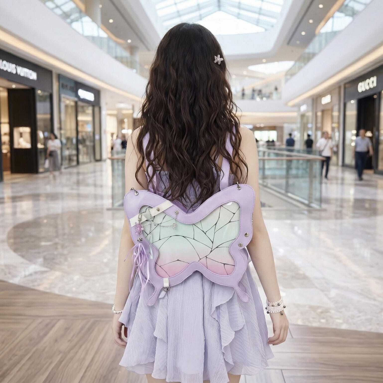 Pastel Convertible Bag with Clear Window for Pin Display Pastel Convertible Bag with Clear Window for Pin Display