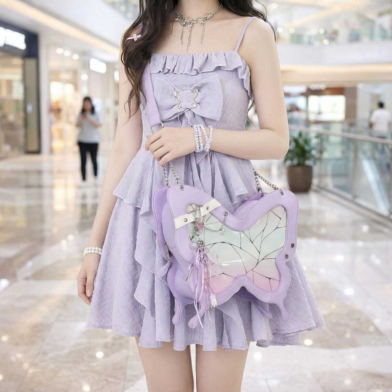 Pastel Convertible Bag with Clear Window for Pin Display Pastel Convertible Bag with Clear Window for Pin Display