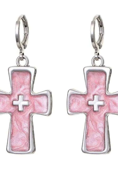 Pastel Goth Cross Earrings