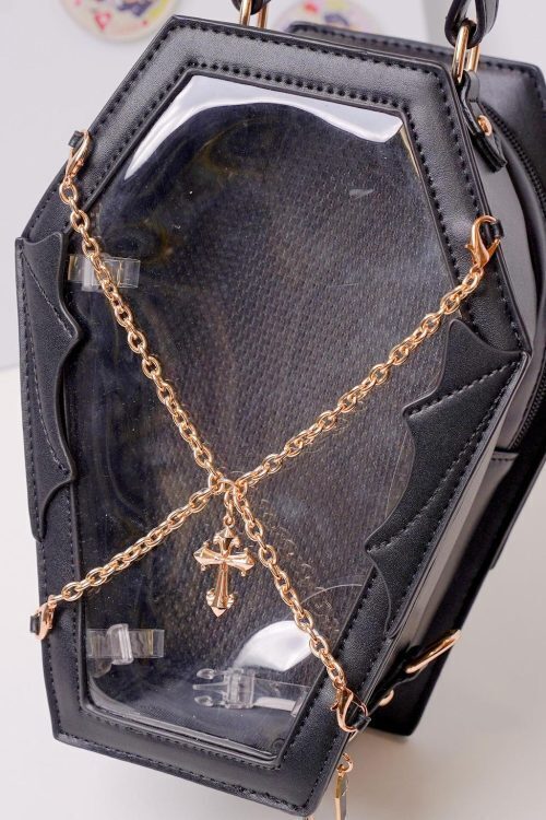 Pastel Gothic Ita Crossbody Bag with Clear Window for Pin Display