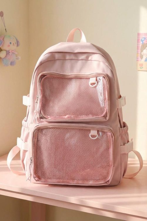 Pastel Ita Backpack with Clear Window for Pin Display
