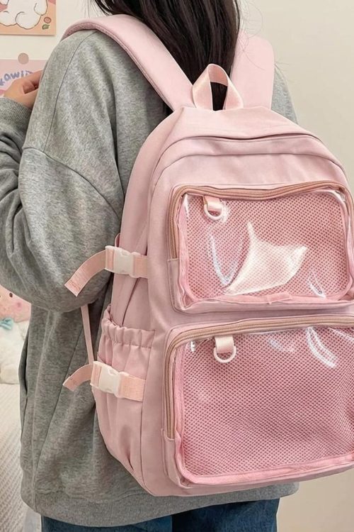 Pastel Ita Backpack with Clear Window for Pin Display