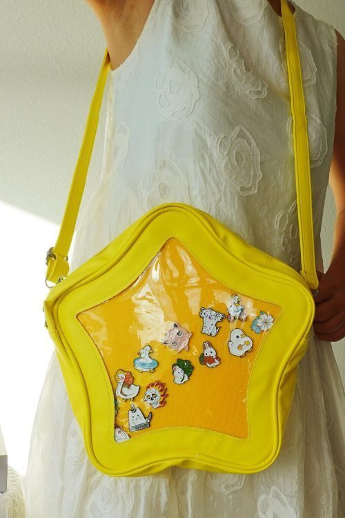 Pastel Kawaii Convertible Ita Bag with Clear Window for Plushies and Pins