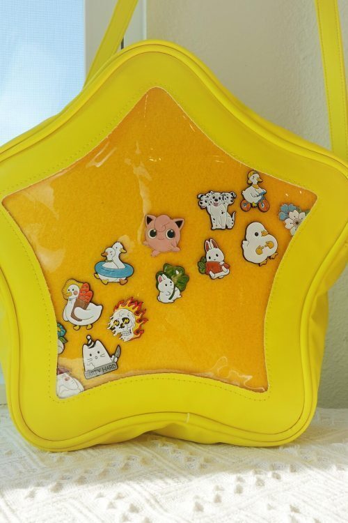 Pastel Kawaii Convertible Ita Bag with Clear Window for Plushies and Pins