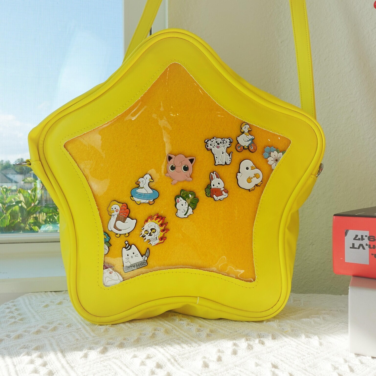 Pastel Kawaii Convertible Ita Bag with Clear Window for Plushies and Pins Pastel Kawaii Convertible Ita Bag with Clear Window for Plushies and Pins