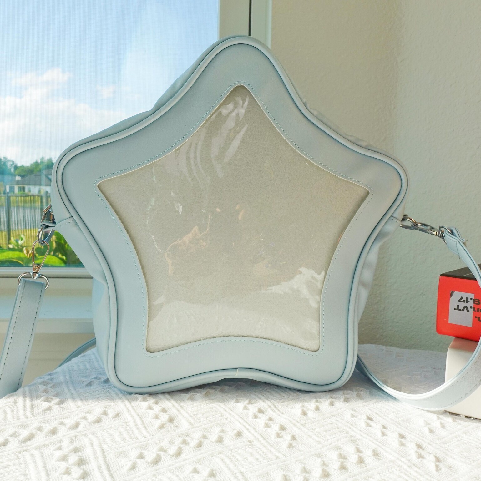 Pastel Kawaii Convertible Ita Bag with Clear Window for Plushies and Pins Pastel Kawaii Convertible Ita Bag with Clear Window for Plushies and Pins