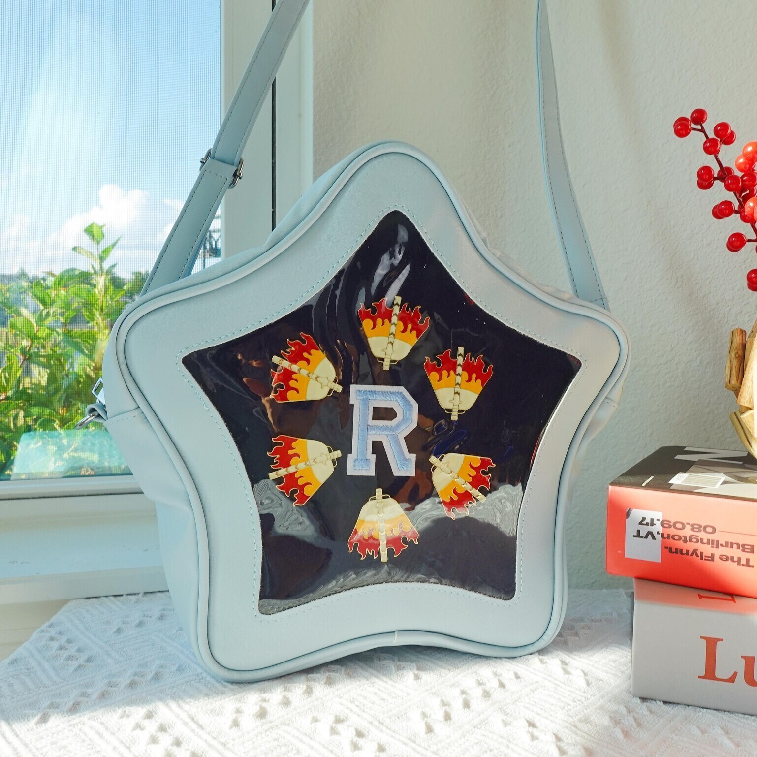 Pastel Kawaii Convertible Ita Bag with Clear Window for Plushies and Pins Pastel Kawaii Convertible Ita Bag with Clear Window for Plushies and Pins