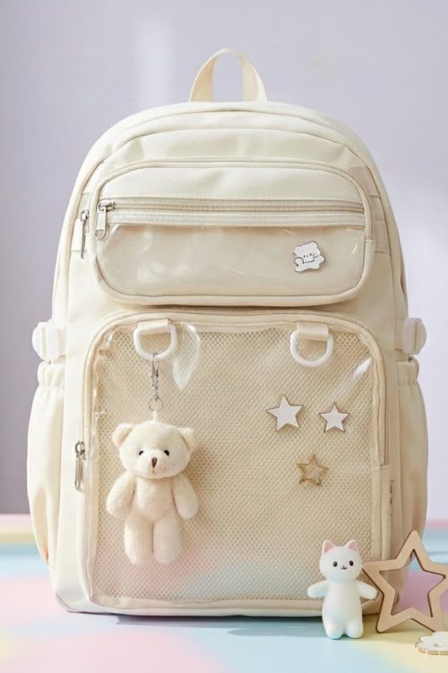 Pastel Kawaii Ita Backpack for Plushies and Pins