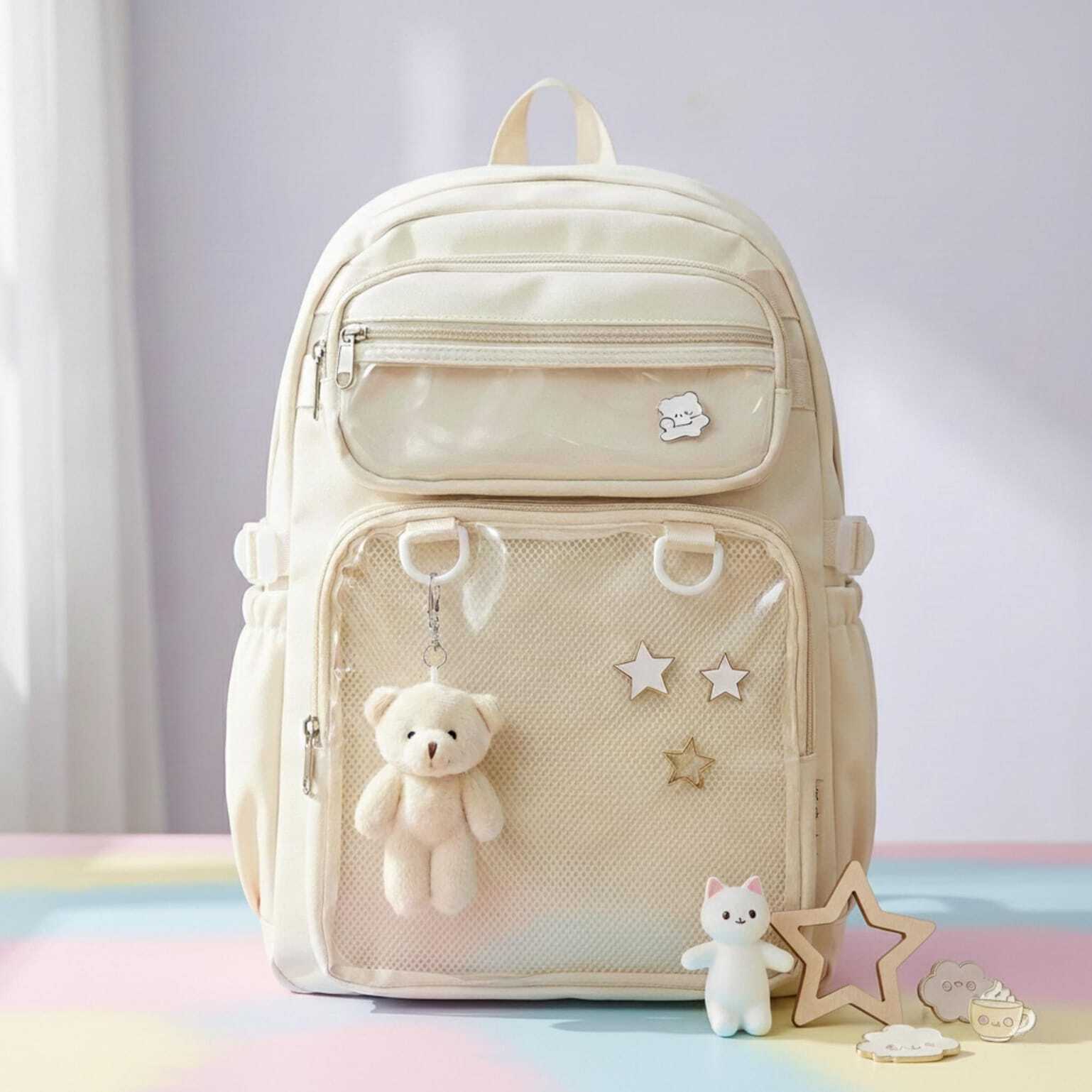 Pastel Kawaii Ita Backpack for Plushies and Pins Pastel Kawaii Ita Backpack for Plushies and Pins