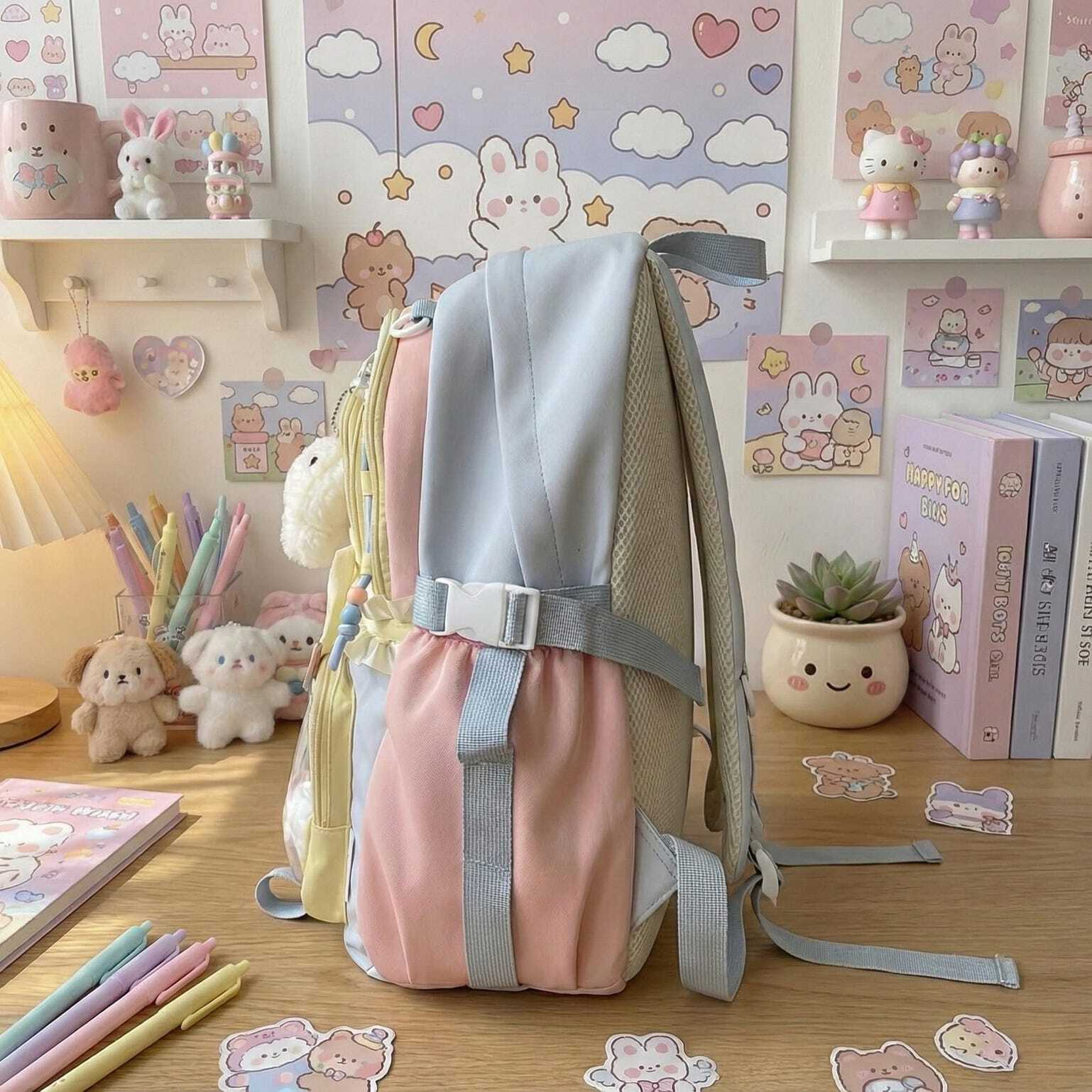 Pastel Kawaii Ita Backpack for Plushies and Pins Pastel Kawaii Ita Backpack for Plushies and Pins