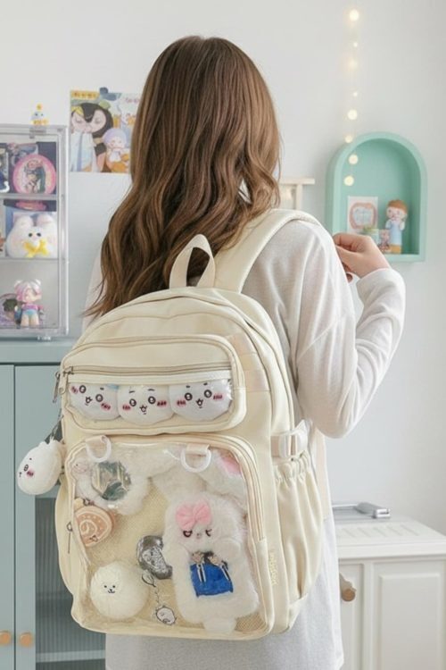 Pastel Kawaii Ita Backpack for Plushies and Pins