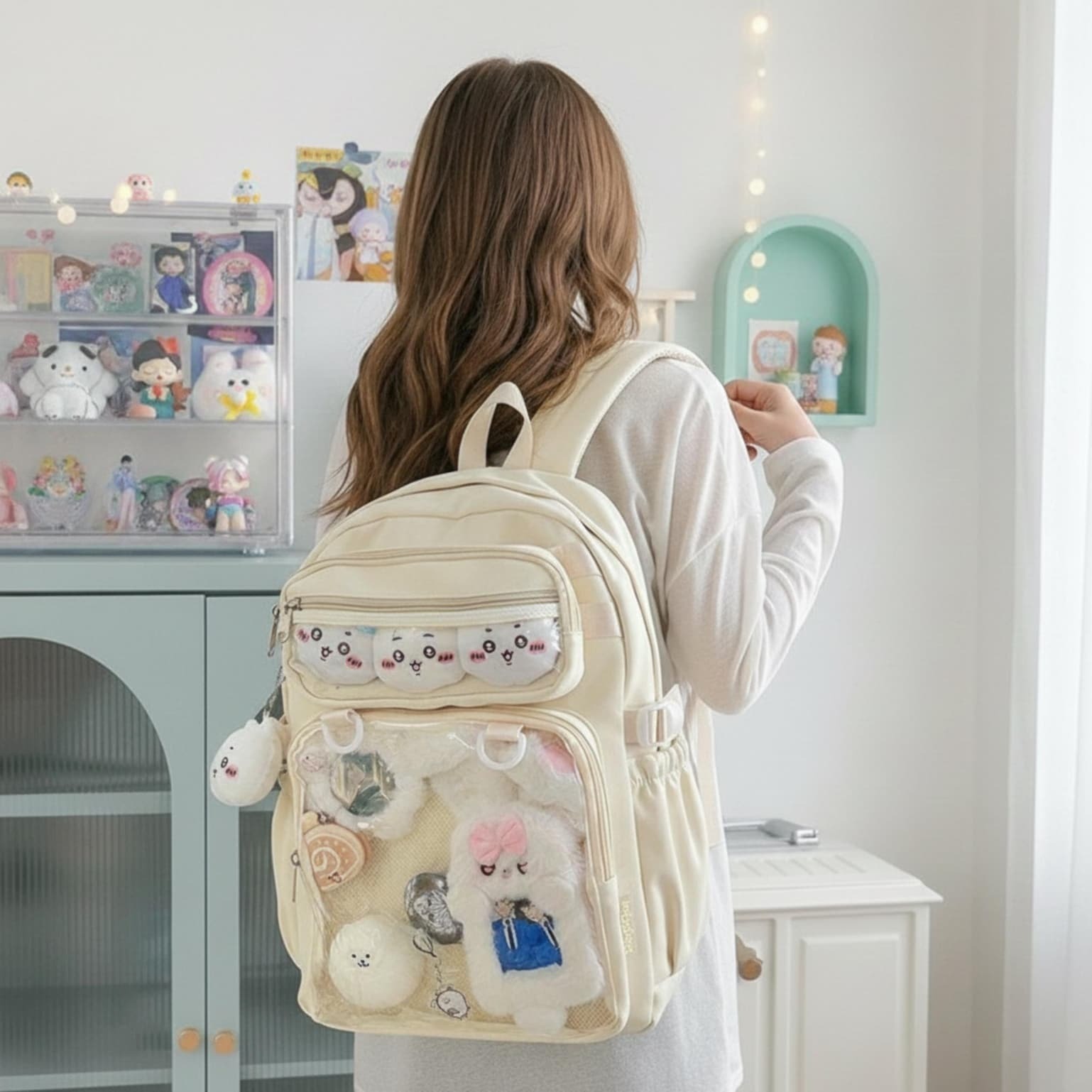 Pastel Kawaii Ita Backpack for Plushies and Pins Pastel Kawaii Ita Backpack for Plushies and Pins