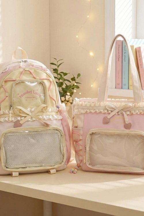 Pastel Kawaii Ita Backpack for Plushies and Pins