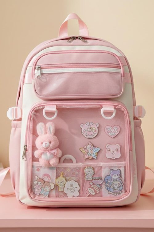 Pastel Kawaii Ita Backpack for Plushies and Pins