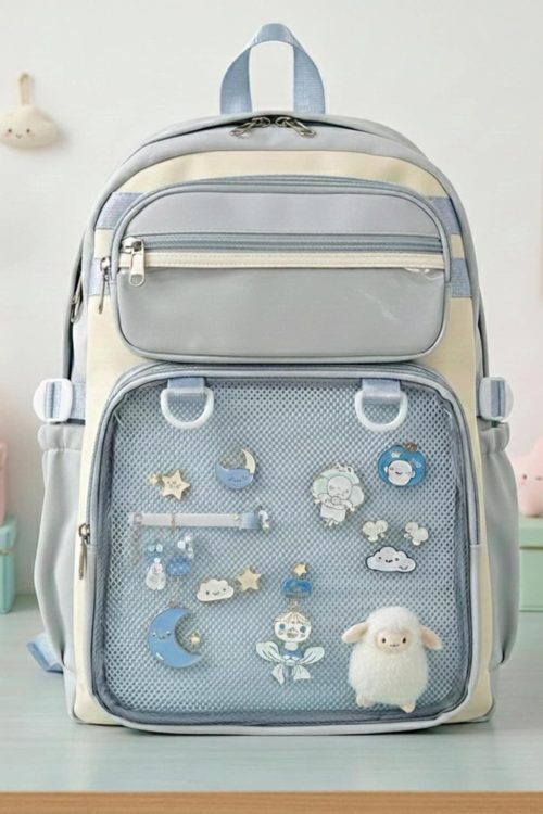 Pastel Kawaii Ita Backpack for Plushies and Pins