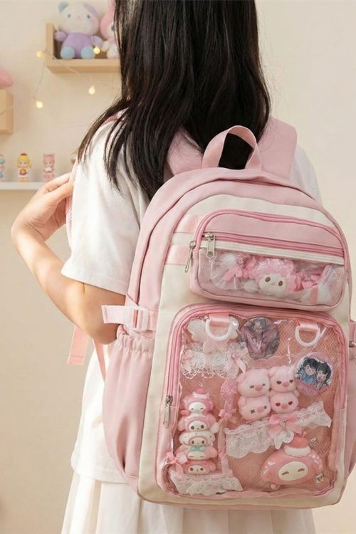 Pastel Kawaii Ita Backpack for Plushies and Pins