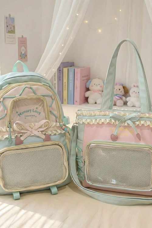 Pastel Kawaii Ita Backpack for Plushies and Pins