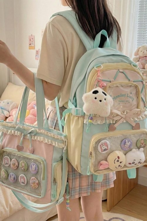 Pastel Kawaii Ita Backpack for Plushies and Pins