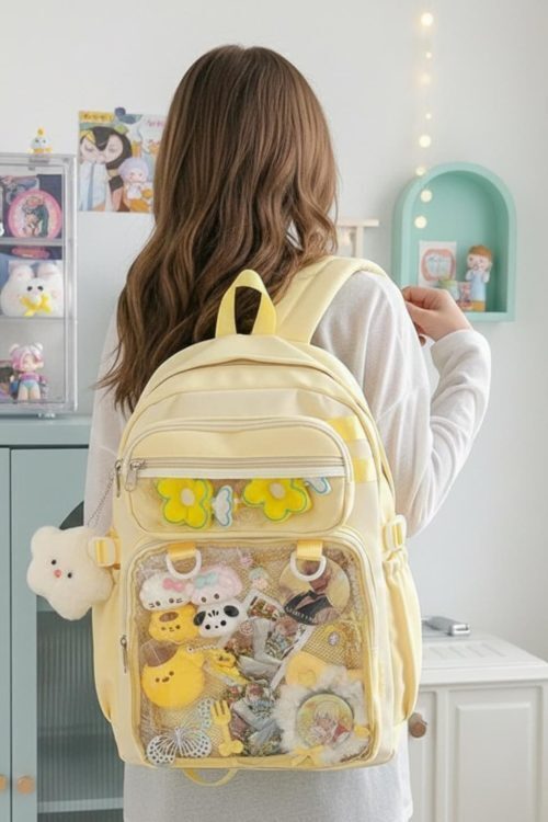 Pastel Kawaii Ita Backpack for Plushies and Pins