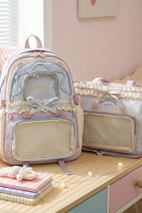 Pastel Kawaii Ita Backpack for Plushies and Pins