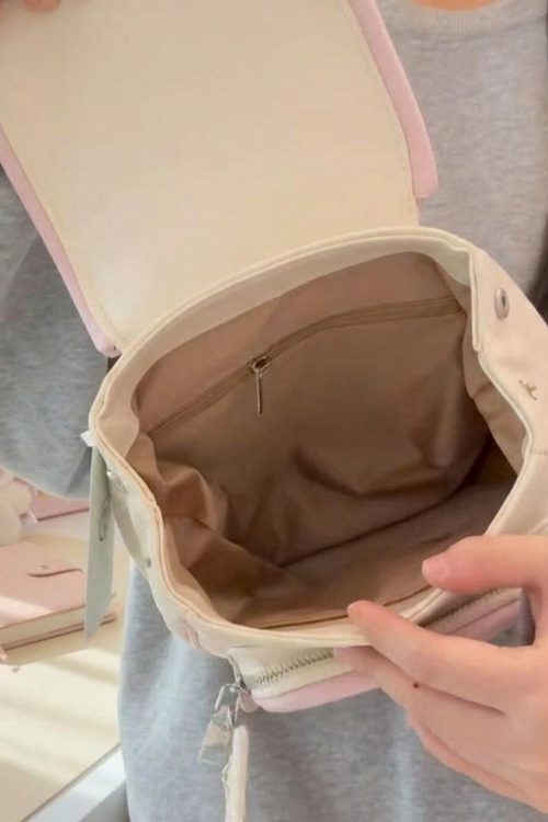 Pastel Kawaii Ita Backpack with Clear Window for Photocards and Pins