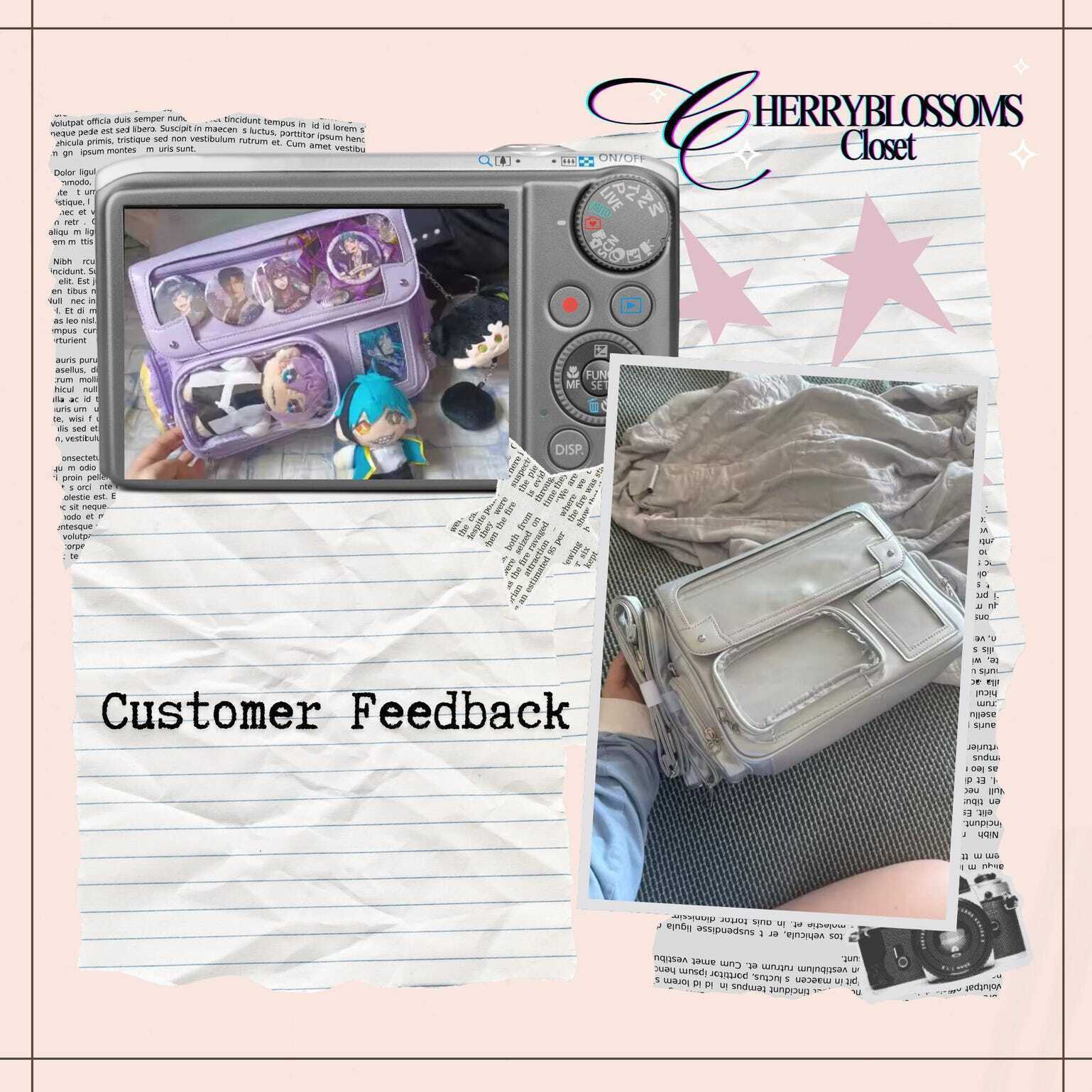 Pastel Kawaii Ita Backpack with Clear Window for Plushies and Pins Pastel Kawaii Ita Backpack with Clear Window for Plushies and Pins