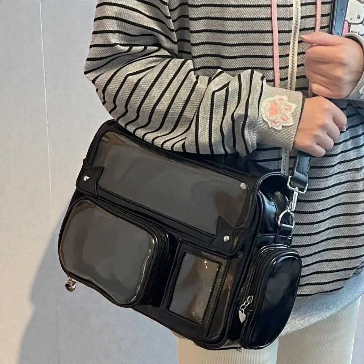 Pastel Kawaii Ita Backpack with Clear Window for Plushies and Pins Pastel Kawaii Ita Backpack with Clear Window for Plushies and Pins