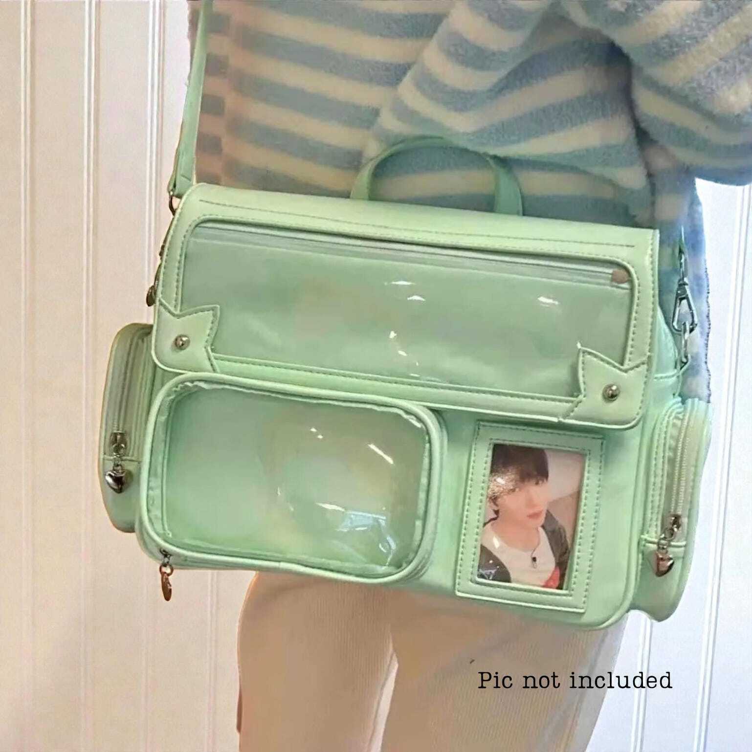 Pastel Kawaii Ita Backpack with Clear Window for Plushies and Pins Pastel Kawaii Ita Backpack with Clear Window for Plushies and Pins