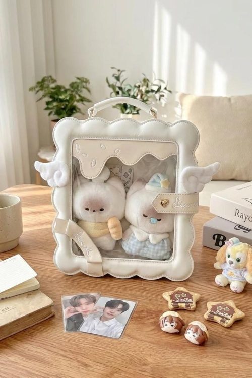 Pastel Kawaii Ita Purse with Clear Window for Photocards and Pins