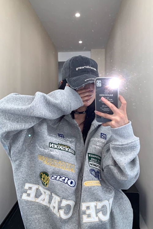 Patch Big Silhouette Zip Hoodie