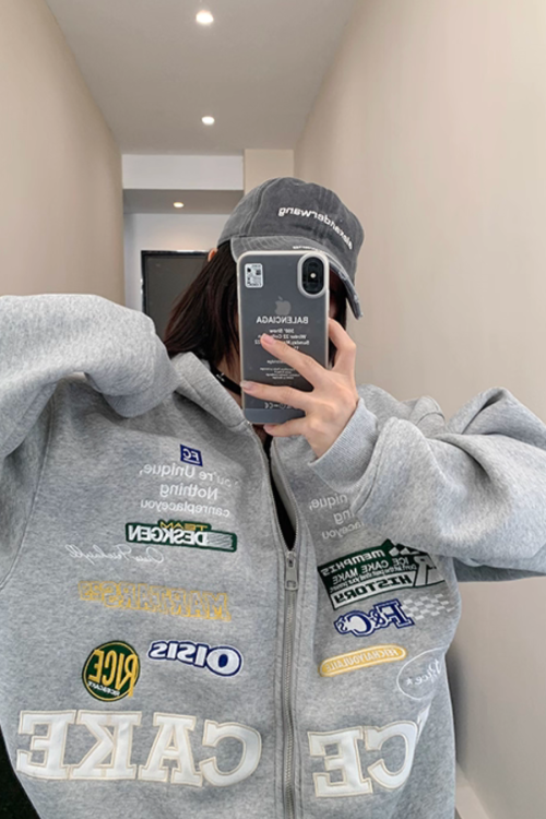 Patch Big Silhouette Zip Hoodie