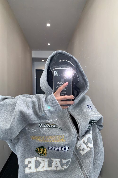 Patch Big Silhouette Zip Hoodie