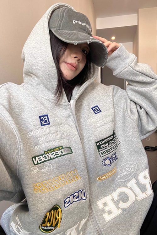 Patch Big Silhouette Zip Hoodie