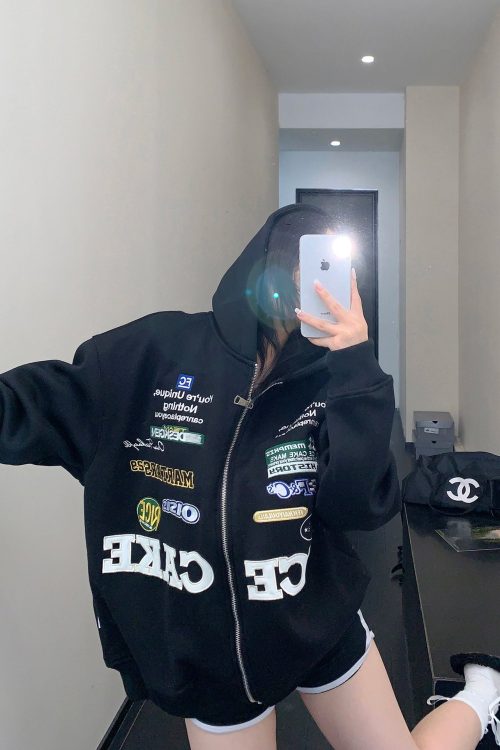 Patch Big Silhouette Zip Hoodie